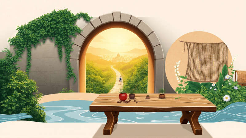 Paz y armonía en un jardín antiguo