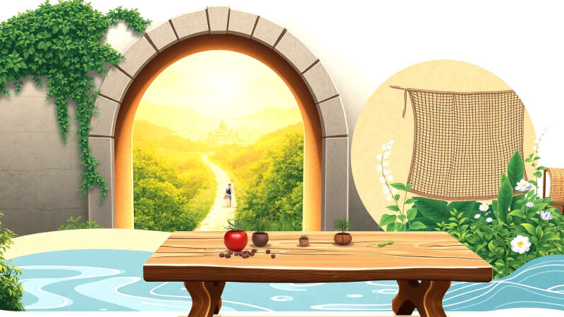 Paz y armonía en un jardín antiguo