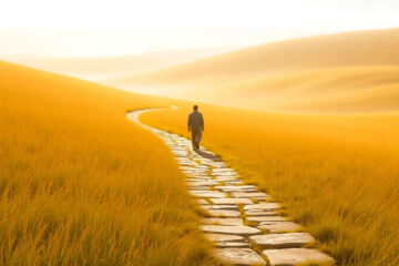 Paz y viaje en un paisaje sereno