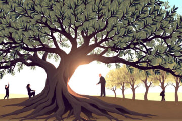 Un olivo floreciente simboliza comunidad y esperanza