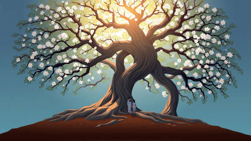 Un árbol antiguo irradia paz y conexión