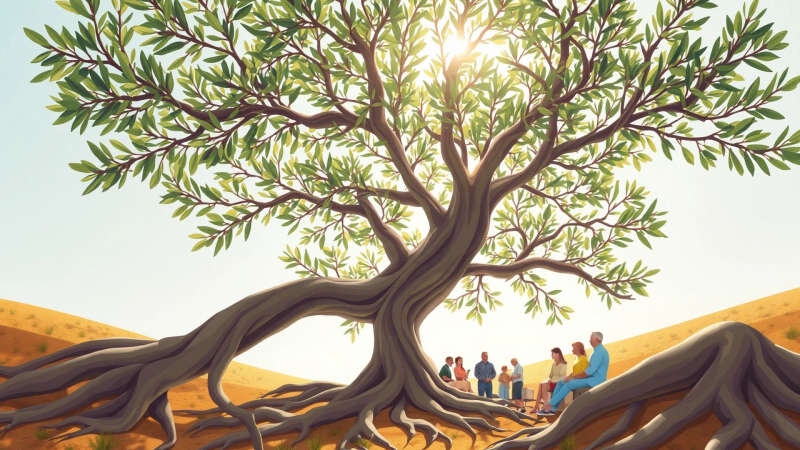 Un olivo irradia paz