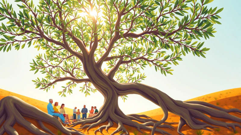 Un olivo irradia paz