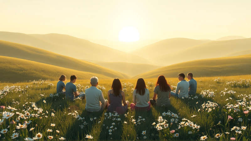 Paz y conexión en un paisaje sereno