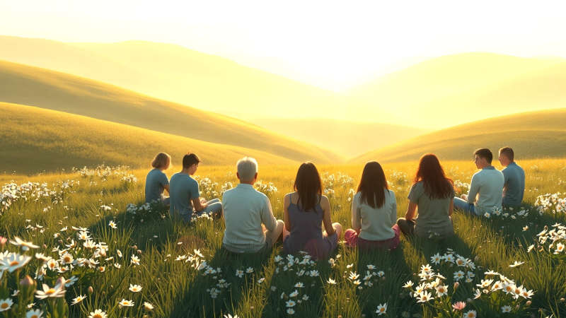 Paz y conexión en un paisaje sereno