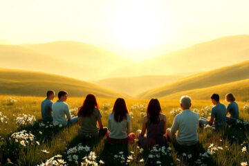 Paz y conexión en un paisaje sereno