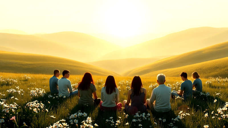 Paz y conexión en un paisaje sereno