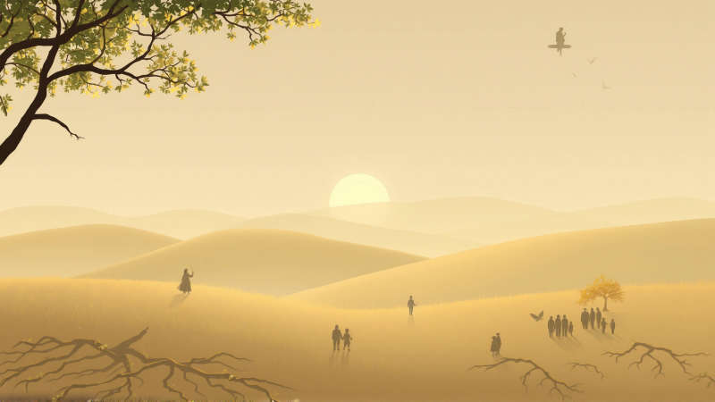 Paz serena en un paisaje unificado