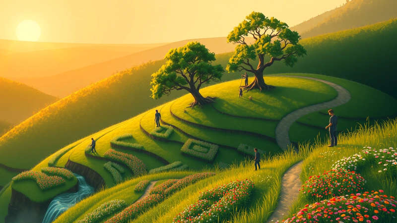 Armonía natural y tranquila prospera allí