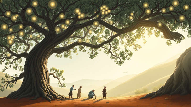 Un olivo antiguo irradia paz y esperanza