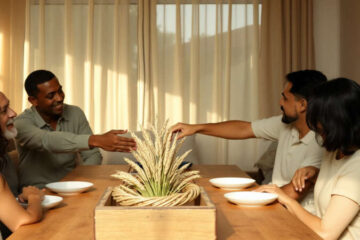 Familia unida en cálida armonía doméstica