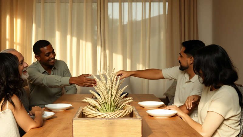 Familia unida en cálida armonía doméstica