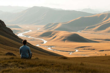 Paz contemplativa en un paisaje sereno