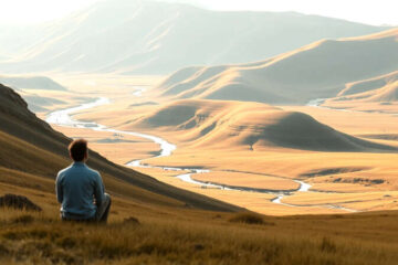 Paz contemplativa en un paisaje sereno