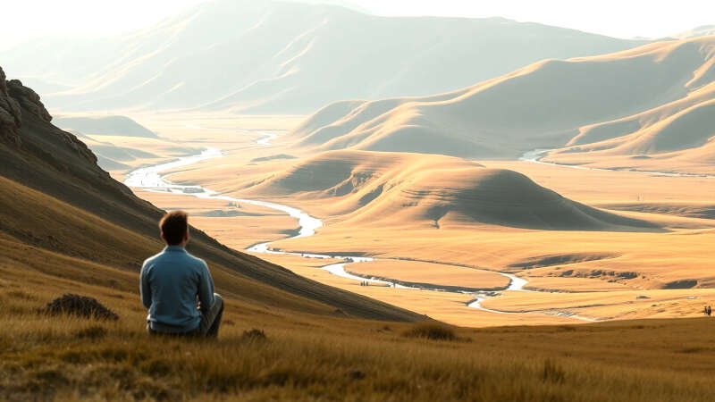Paz contemplativa en un paisaje sereno