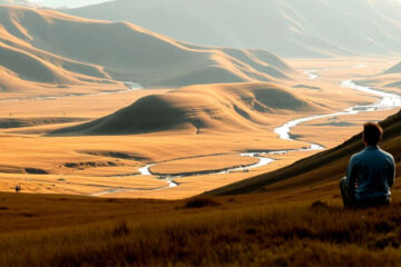 Paz contemplativa en un paisaje sereno