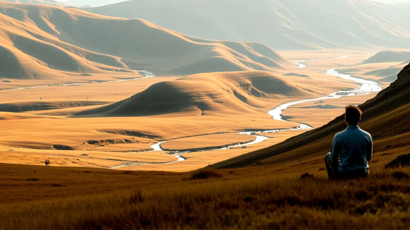 Paz contemplativa en un paisaje sereno