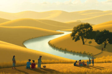 Paz y armonía en un paisaje vibrante