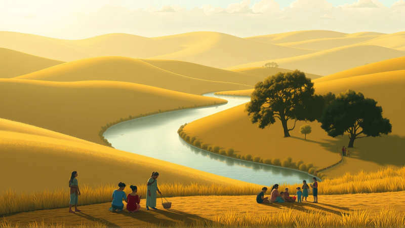 Paz y armonía en un paisaje vibrante