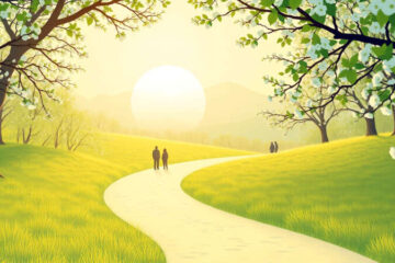 Un camino luminoso evoca serenidad y esperanza
