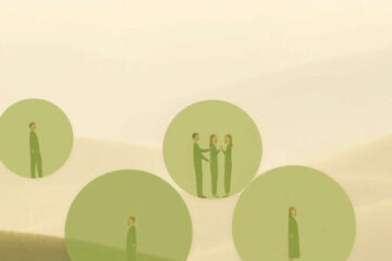 Ilustración serena de conexión y origen