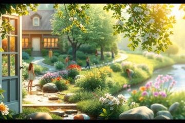 Un jardín floreciente evoca paz y armonía