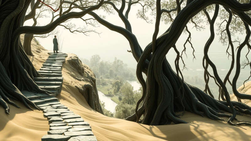 Paz contemplativa en un paisaje sereno