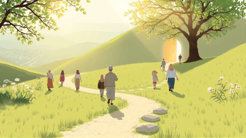 Un sendero sereno guía hacia la esperanza