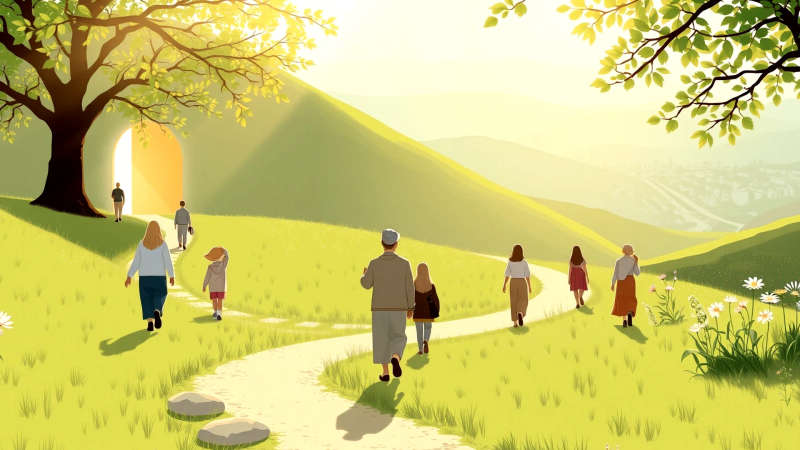 Un sendero sereno guía hacia la esperanza