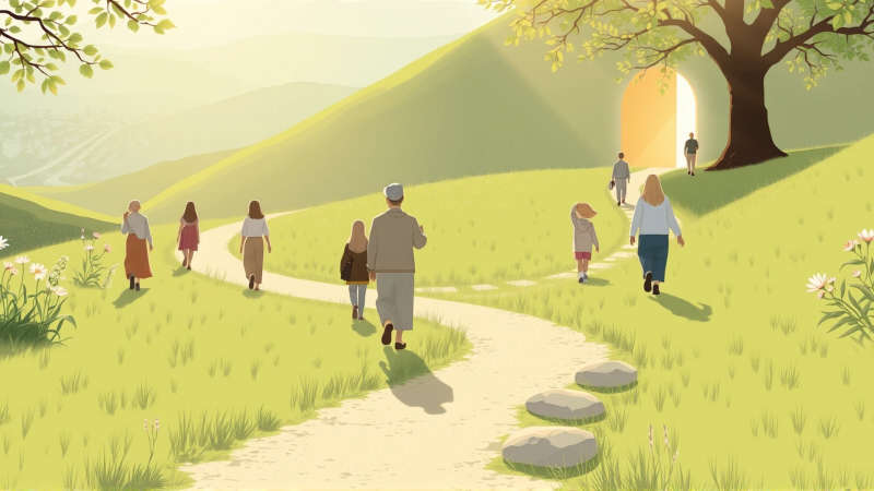 Un sendero sereno guía hacia la esperanza