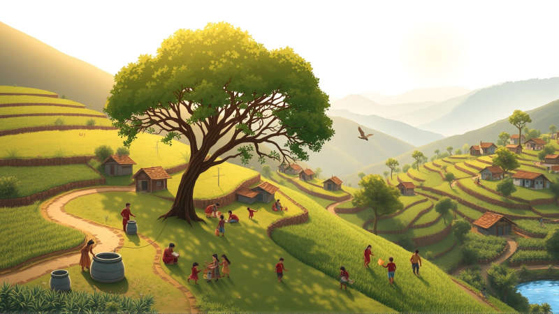 Paz y armonía en un pueblo rural