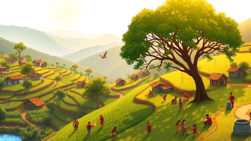 Paz y armonía en un pueblo rural