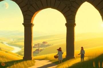 Paz rural atemporal bajo un cielo suave