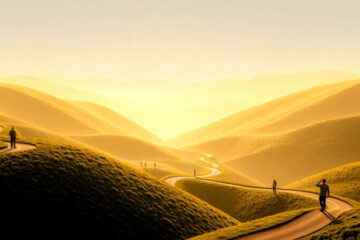 Paz contemplativa en un paisaje sereno