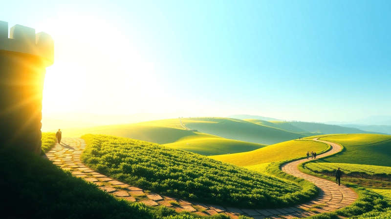 Paz serena en un paisaje interconectado