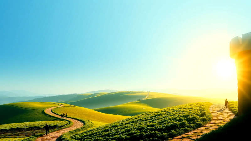 Paz serena en un paisaje interconectado