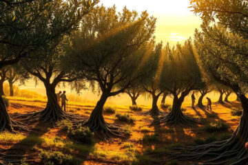 Paz ancestral en un olivar dorado