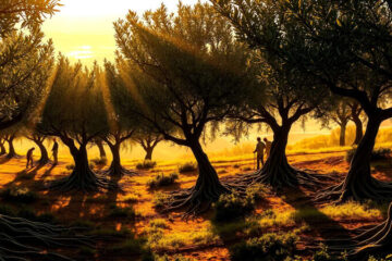 Paz ancestral en un olivar dorado