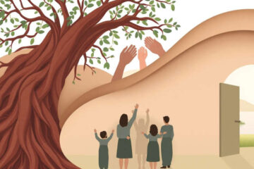 Paz y conexión en un jardín luminoso