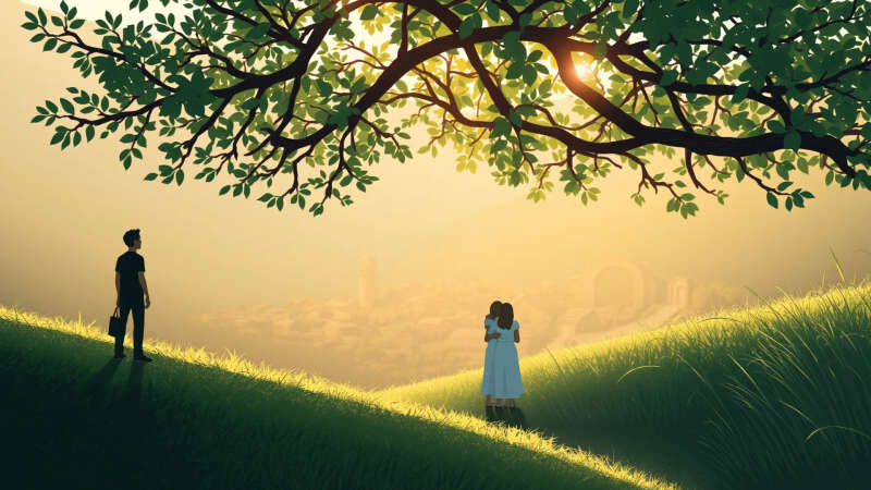 Paz y conexión en un paisaje sereno