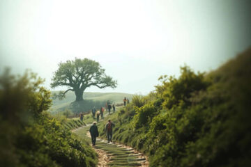 Un paisaje sereno evoca contemplación y viaje
