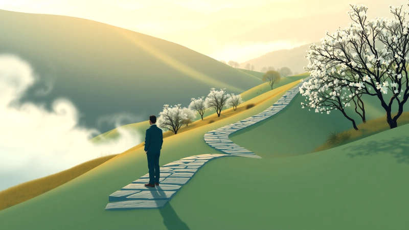 Paz y contemplación en un paisaje sereno