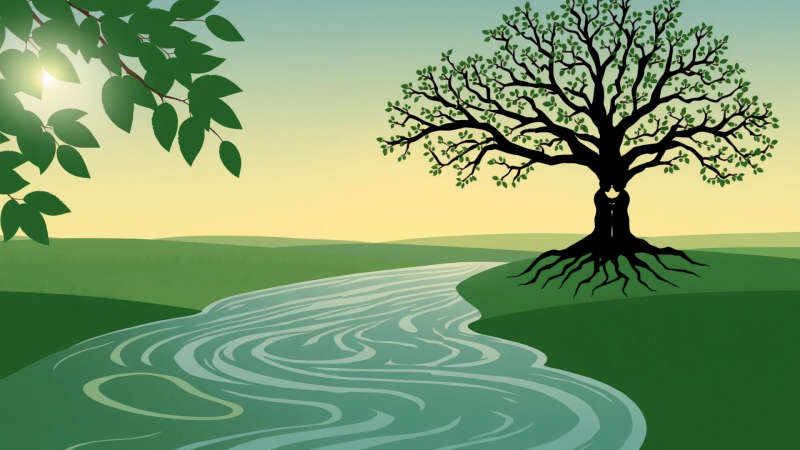 Serena ilustración transmite paz y conexión