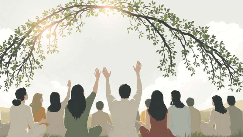 Paz unida bajo la luz natural