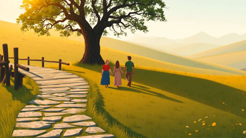 Paz y conexión en un paisaje sereno