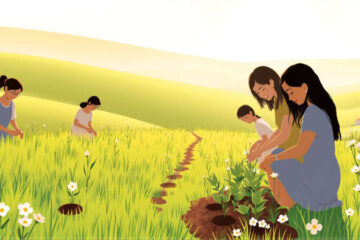 Comunidad cultivando esperanza con serenidad