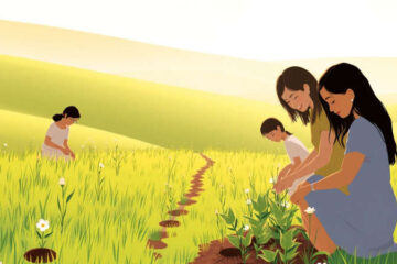 Comunidad cultivando esperanza con serenidad