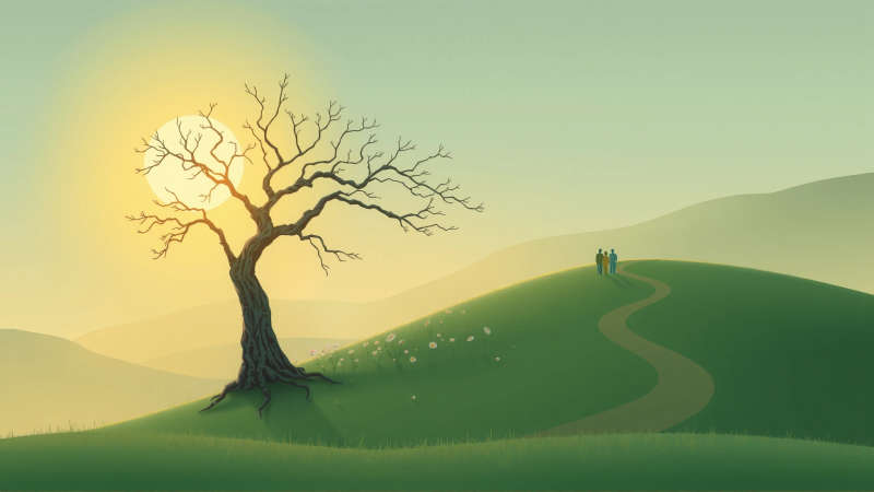 Un paisaje sereno simboliza esperanza y crecimiento