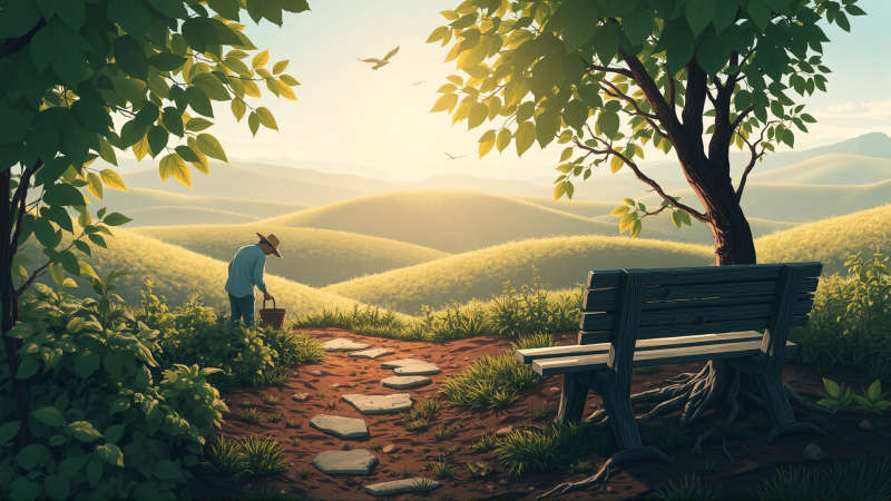 Un jardín tranquilo irradia paz y vida