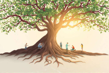Un árbol vibrante simboliza crecimiento y armonía
